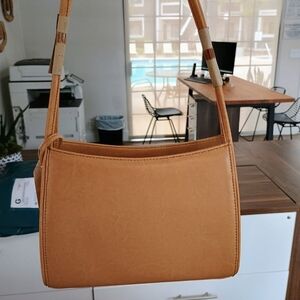 Tan Vegan Leather Shoulder Bag